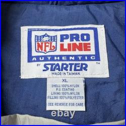 Vintage 1993 Starter ProLine NFL Dallas Cowboys Hooded Pullover Jacket Puffer XL