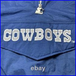 Vintage 1993 Starter ProLine NFL Dallas Cowboys Hooded Pullover Jacket Puffer XL