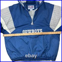 Vintage 1993 Starter ProLine NFL Dallas Cowboys Hooded Pullover Jacket Puffer XL