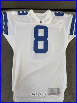 Vintage 1993 Troy Aikman 8 Apex One White Dallas Cowboys Jersey Size Med 42-44