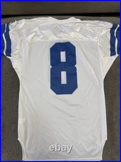 Vintage 1993 Troy Aikman 8 Apex One White Dallas Cowboys Jersey Size Med 42-44
