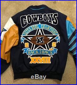 Vintage 1994 Jeff Hamilton Dallas Cowboys Back 2 Back Superbowl Jacket Size XL