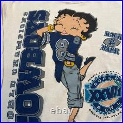 Vintage 1994 Super Bowl Dallas Cowboys Betty Boop Crew Neck Men Size XL RARE
