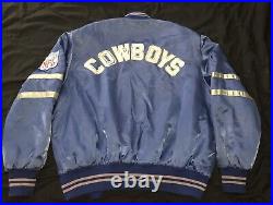 Vintage 80's Dallas Cowboys Satin Bomber Jacket Size Men's Large