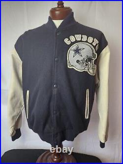 Vintage 80s Chalk Line Dallas Cowboys Wool Varsity Jacket Large Rare