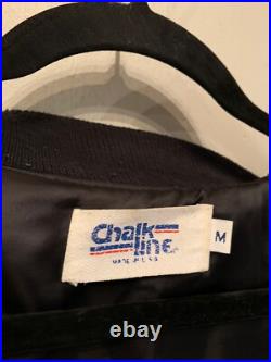 Vintage 80s Dallas Cowboys Leather Wool Varsity Jacket Chalk Line Black G2U