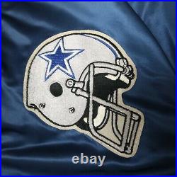 Vintage 80s Dallas Cowboys Satin Jacket Size L Stahl Urban Made in USA