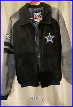 Vintage 90's Dallas Cowboy Leather Jacket M Carl Banks Excellent