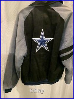 Vintage 90's Dallas Cowboy Leather Jacket M Carl Banks Excellent
