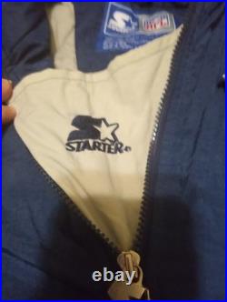 Vintage 90's NFL Starter Dallas Cowboys Blue Pullover Puffer Jacket XL 1/4 Zip