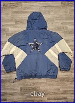 Vintage 90's NFL Starter Dallas Cowboys Blue Pullover Puffer Jacket X-Large