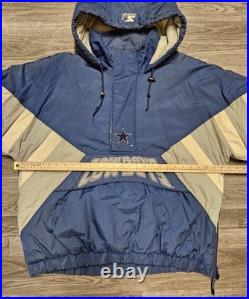 Vintage 90's NFL Starter Dallas Cowboys Blue Pullover Puffer Jacket X-Large