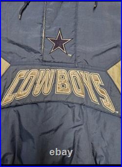 Vintage 90's NFL Starter Dallas Cowboys Blue Pullover Puffer Jacket X-Large