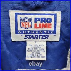 Vintage 90's NFL Starter Dallas Cowboys Pullover 1/2 Zip Hooded Jacket Sz Large