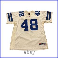 Vintage 90's Nike Dallas Cowboys Daryl Moose Johnston #48 NFL Jersey White 48