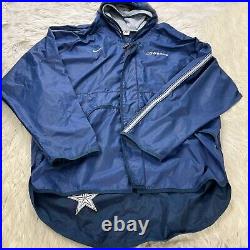 Vintage 90's Nike Men's L Dallas Cowboys Waterproof Parka Jacket Fleece Hood
