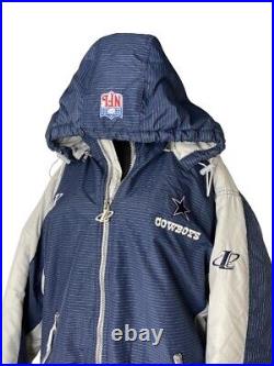 Vintage 90's Pro Line Logo Athletic Dallas Cowboys Winter Puffer Jacket Size L