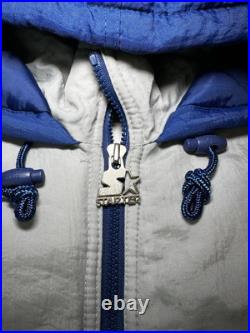 Vintage 90's Starter Dallas Cowboys Jacket Pullover Large L Puffer Quarter Zip