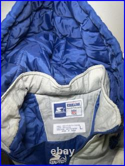 Vintage 90's Starter Dallas Cowboys Jacket Pullover Large L Puffer Quarter Zip