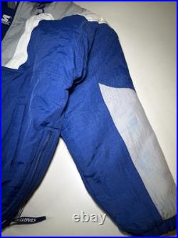 Vintage 90's Starter Dallas Cowboys Jacket Pullover Large L Puffer Quarter Zip