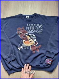 Vintage 90's Tazmanian Devil Dallas Cowboys NFL Matching Crew And Sweatpants XXL
