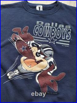 Vintage 90's Tazmanian Devil Dallas Cowboys NFL Matching Crew And Sweatpants XXL
