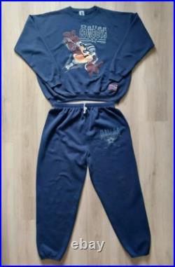 Vintage 90's Tazmanian Devil Dallas Cowboys NFL Matching Crew And Sweatpants XXL