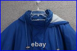 Vintage 90a NFL Starter Dallas Cowboys Pullover 1/2 Zip Hooded Jacket Sz Large