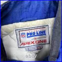 Vintage 90s Apex One Pro Line Dallas Cowboys Puffer Jacket XL RARE MENS BLUE