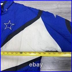 Vintage 90s Apex One Pro Line Dallas Cowboys Puffer Jacket XL RARE MENS BLUE