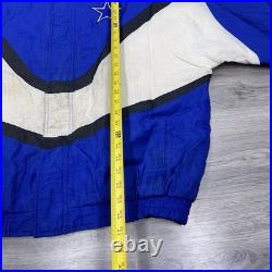 Vintage 90s Apex One Pro Line Dallas Cowboys Puffer Jacket XL RARE MENS BLUE