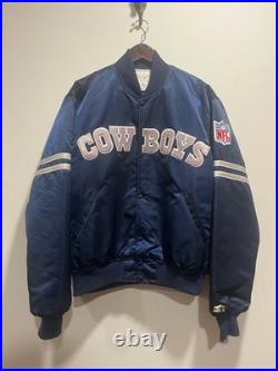 Vintage 90s COWBOYS STARTER Satin Jacket Dallas Size L Football