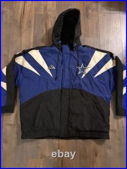 Vintage 90s Dallas Cowboys Apex One NFL Pro Line Puffer Hoodie Jacket XL