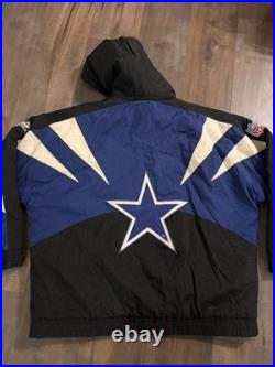 Vintage 90s Dallas Cowboys Apex One NFL Pro Line Puffer Hoodie Jacket XL