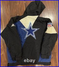 Vintage 90s Dallas Cowboys Apex One Pro Line Hooded Jacket Men's L Big Logo Rare