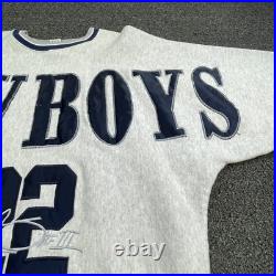 Vintage 90s Dallas Cowboys Emmitt Smith Mens 2XL Sweatshirt USA Legends RARE