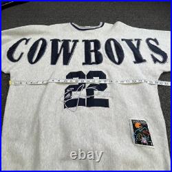 Vintage 90s Dallas Cowboys Emmitt Smith Mens 2XL Sweatshirt USA Legends RARE