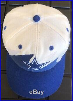 Vintage 90s Dallas Cowboys Logo Athletic Double Sharktooth SnapBack Hat Cap