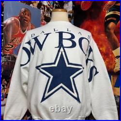 Vintage 90s Dallas Cowboys NFL Crewneck Sweatshirt Spellout Mens Sz XL