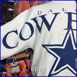 Vintage 90s Dallas Cowboys NFL Crewneck Sweatshirt Spellout Mens Sz XL