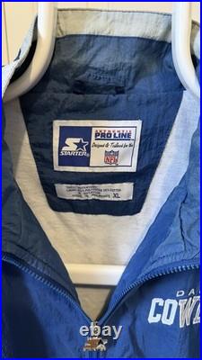 Vintage 90s Dallas Cowboys NFL Starter Jacket Size XL Full Zip Men's