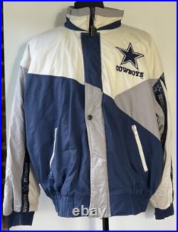 Vintage 90s Dallas Cowboys Pro Player Puffer Jacket Size XXL Blue NFL Football