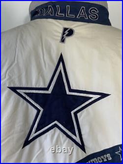 Vintage 90s Dallas Cowboys Pro Player Puffer Jacket Size XXL Blue NFL Football