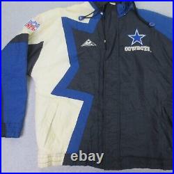Vintage 90s Dallas Cowboys Puffer Jacket Big Star Logo Men's Large NFL Pro Line