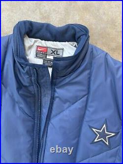 Vintage 90s Dallas Cowboys Puffer Jacket Nike Team Tag Size XL Rare