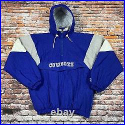 Vintage 90s Dallas Cowboys Pullover Parka Jacket by Starter Helmet Star