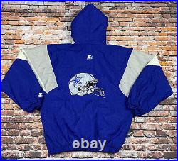 Vintage 90s Dallas Cowboys Pullover Parka Jacket by Starter Helmet Star