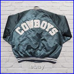 Vintage 90s Dallas Cowboys Satin Jacket Mens Size XL Chalk Line Made in USA