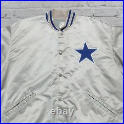 Vintage 90s Dallas Cowboys Satin Jacket by Felco Size L Made in USA