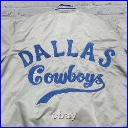 Vintage 90s Dallas Cowboys Satin Jacket by Felco Size L Made in USA